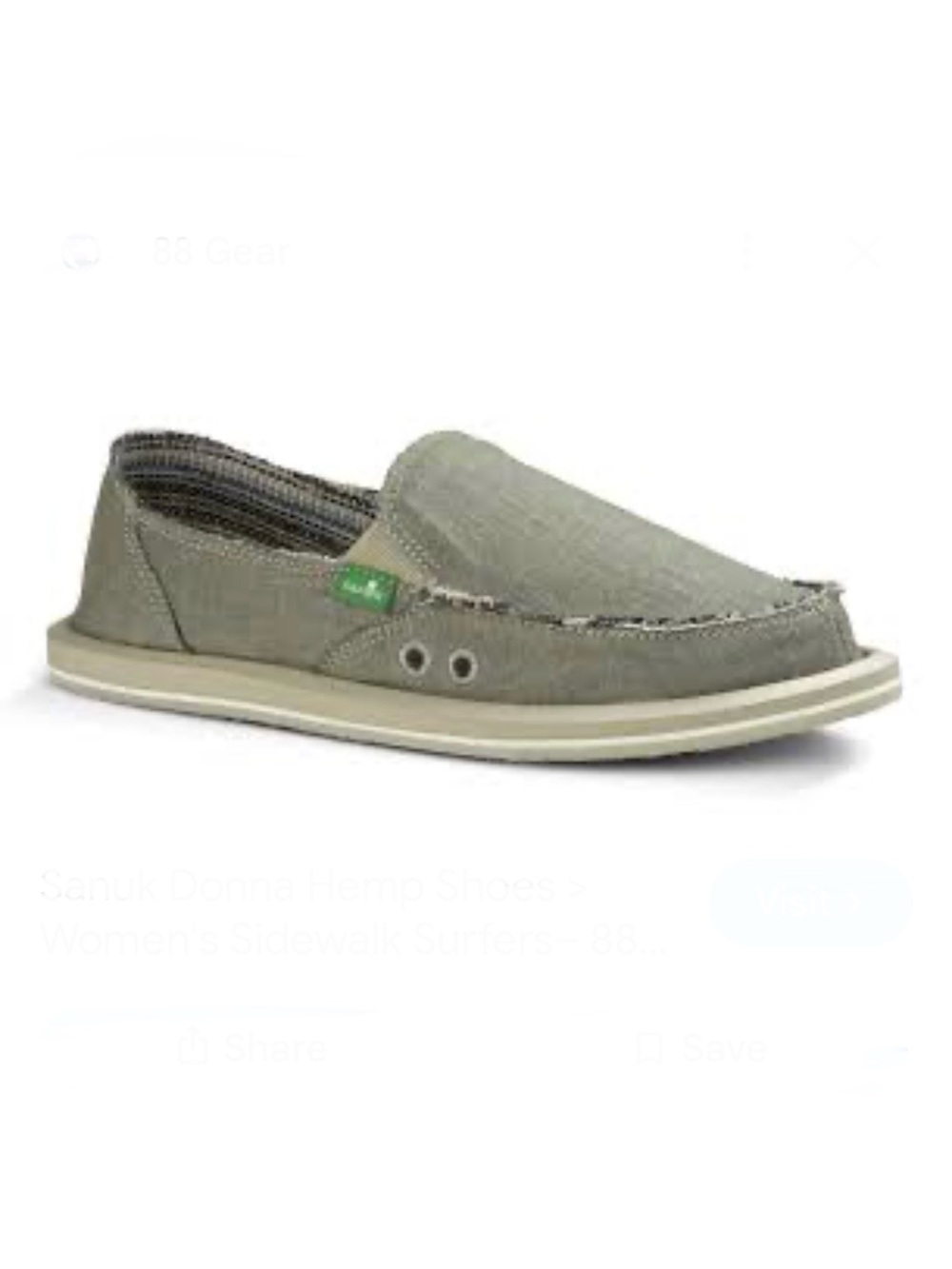 Sanuk Donna Hemp Loafers Size 8